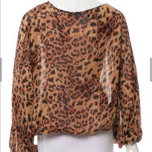 Rachel zoe silk leopard top